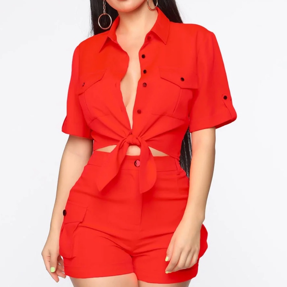 Fashion nova colorful cargo set Xsmall